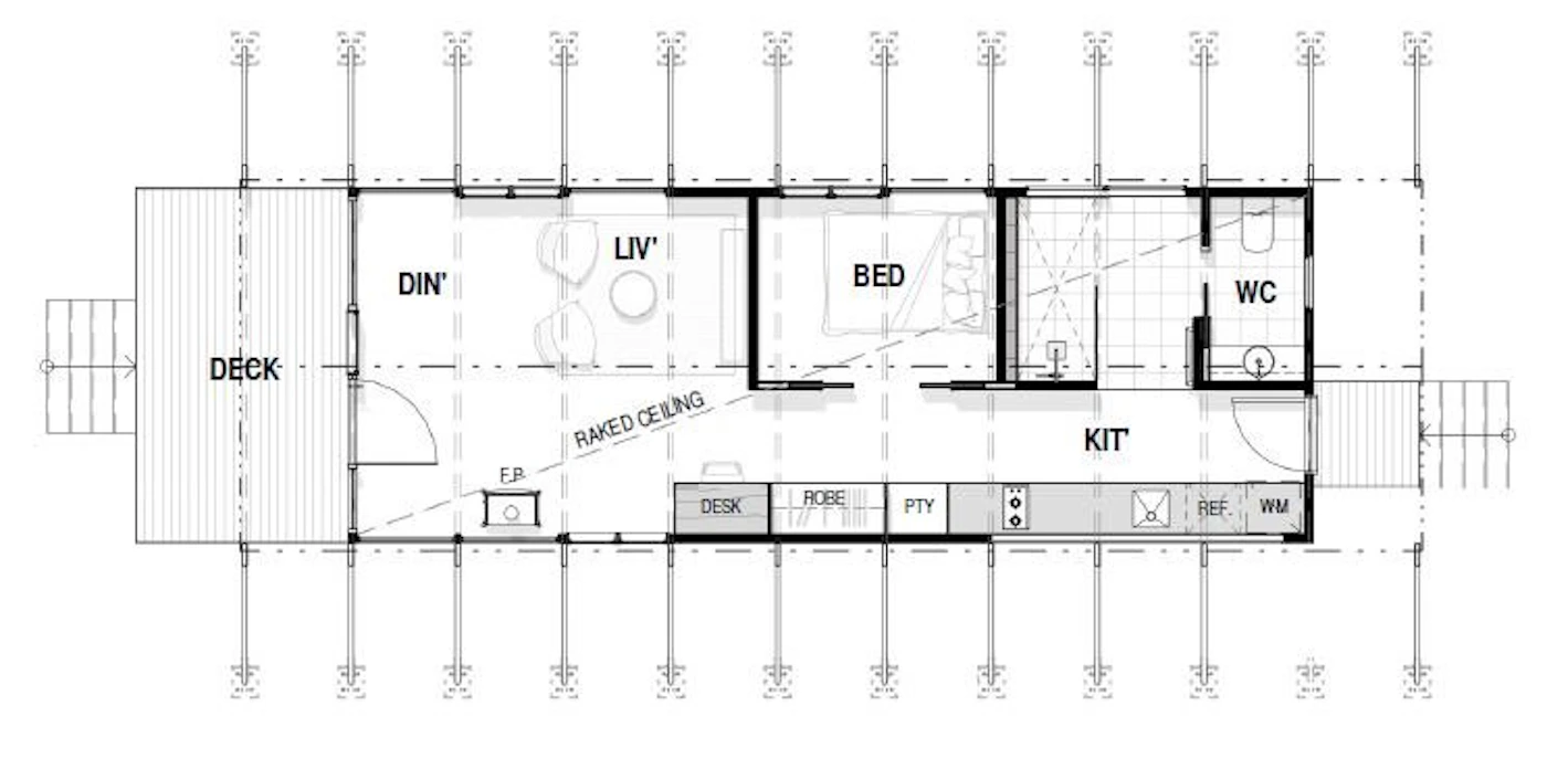 A Frame - One Bed Drawing 1